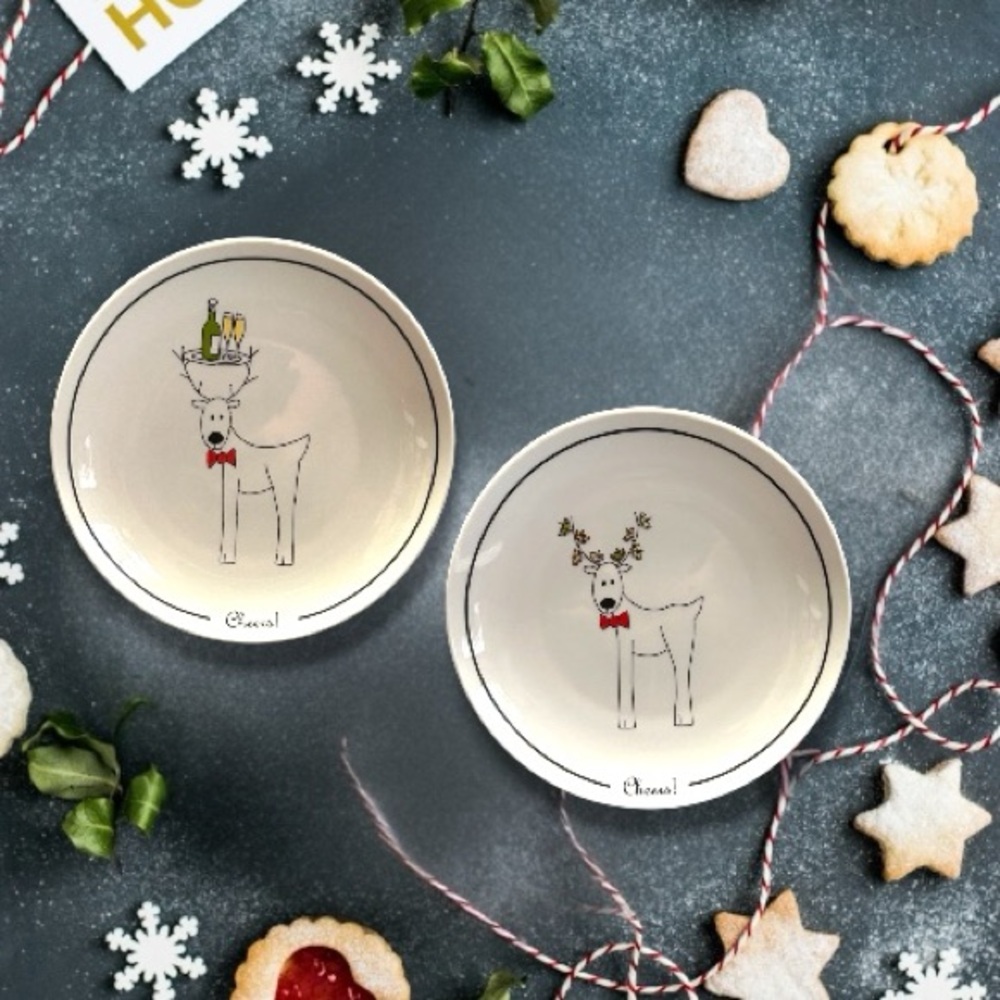 BIA "Cheers" Reindeer Appetizer Plates- Rudy